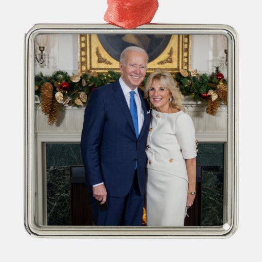 Merry Christmas, President Joeバイデン氏&First Lady メタルオーナメント (正面)