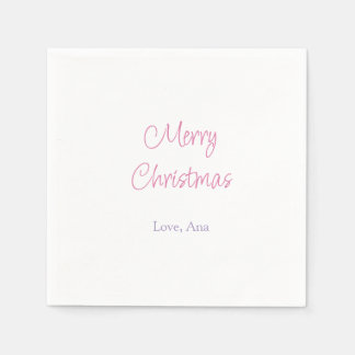 merry christmas purple pink name love holiday simp スタンダードカクテルナプキン
