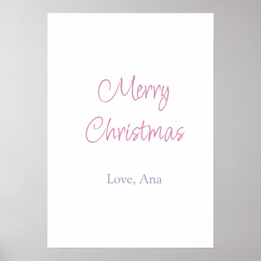 merry christmas purple pink name love holiday simp ポスター (正面)