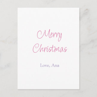 merry christmas purple pink name love holiday simp ポストカード