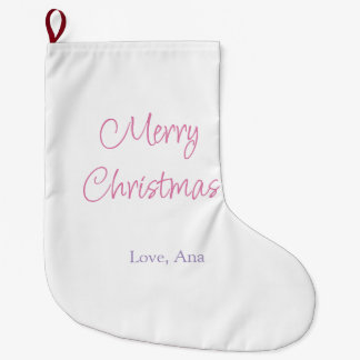 merry christmas purple pink name love holiday simp ラージクリスマスストッキング