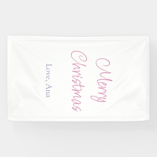 merry christmas purple pink name love holiday simp 横断幕 (横)