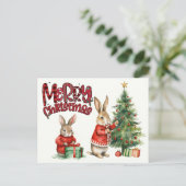 Merry Christmas Rabbits ポストカード (スタンド正面)