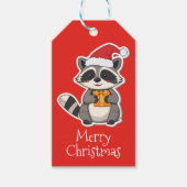 Merry Christmas Raccoon ギフトタグ (正面)