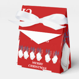 Merry Christmas Red Bells Gablle Gift box フェイバーボックス