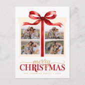 Merry Christmas Red Bow シーズンポストカード (正面)