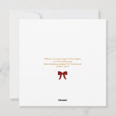 Merry Christmas Red Bow 4 Photo Holiday Card シーズンカード (裏面)