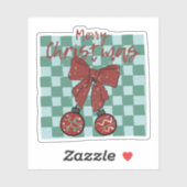 Merry Christmas Red Bow Ornaments Design シール (シート)