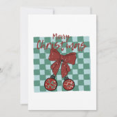 Merry Christmas Red Bow Ornaments Design 招待状 (正面)