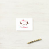 Merry Christmas red brown reindeer horn holiday te ポストイット (デスク上)