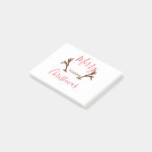 Merry Christmas red brown reindeer horn holiday te ポストイット (アングル)