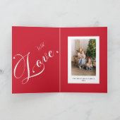 Merry Christmas Red Buffalo Plaid Folded Photo カード (内部)