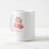 Merry Christmas Red Car – Personalized Holiday  コーヒーマグカップ (正面左)