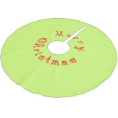 Merry Christmas Red Fabric Font Light Green ブラッシュドポリエステルツリースカート (アングル)