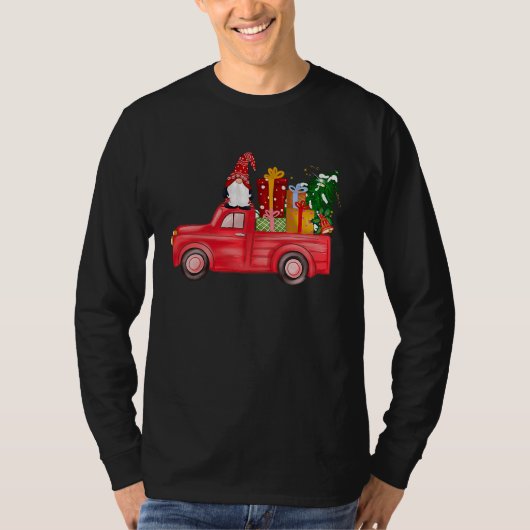 Merry Christmas Red Gnome Truck Funny  Men Women K Tシャツ (正面)