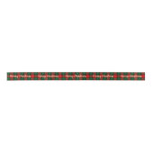 Merry Christmas Red Green Plaid Tartan Gift サテンリボン (正面)
