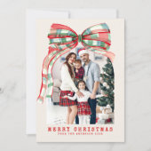 Merry Christmas Red Green Watercolor シーズンカード (正面)