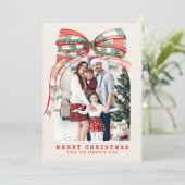 Merry Christmas Red Green Watercolor シーズンカード (スタンド正面)