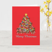 Merry Christmas Red Holiday   カード (黄色い花)