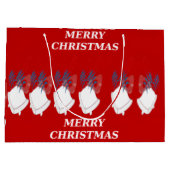 Merry Christmas Red Large Christmas Bell Gift Bag ラージペーパーバッグ (裏面)