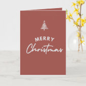 Merry Christmas Red Modern カード (黄色い花)