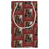 Merry Christmas Red Photo Holiday スモールペーパーバッグ (裏面)