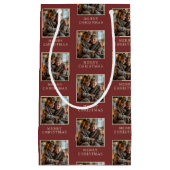 Merry Christmas Red Photo Holiday スモールペーパーバッグ (正面)