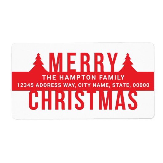 Merry Christmas Red Pines Address ラベル (正面)