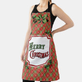 Merry Christmas Red Plaid エプロン (インサイチュ)