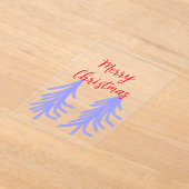 Merry Christmas red purple pastel pine tree waterc アクリル招待状 (レイダウン)