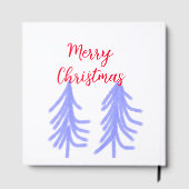 Merry Christmas red purple pastel pine tree waterc ゲストブック (裏面)