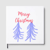 Merry Christmas red purple pastel pine tree waterc ゲストブック (正面)