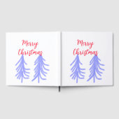 Merry Christmas red purple pastel pine tree waterc ゲストブック (全面)