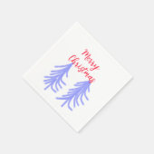Merry Christmas red purple pastel pine tree waterc スタンダードカクテルナプキン (角)