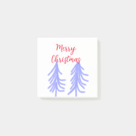 Merry Christmas red purple pastel pine tree waterc ポストイット