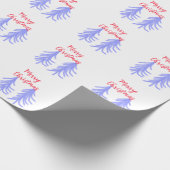 Merry Christmas red purple pastel pine tree waterc ラッピングペーパー (角)