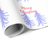 Merry Christmas red purple pastel pine tree waterc ラッピングペーパー (ロールコーナー)