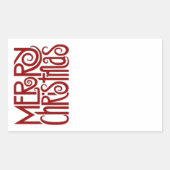 Merry Christmas red Rectangle Sticker 長方形シール (正面)