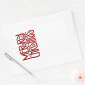 Merry Christmas red Rectangle Sticker 長方形シール (封筒)