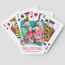 merry christmas red retro script photo holiday トランプ