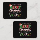 Merry Christmas Red Santa Hat Reindeer Santa Match 名刺 (正面/裏面)