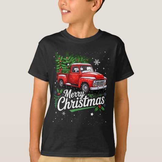 Merry Christmas Red Truck Family Matching Christma Tシャツ (正面)