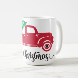 Merry Christmas Red Truck Mug | Festive Holiday Co コーヒーマグカップ