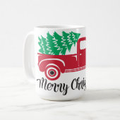 Merry Christmas Red Truck Mug | Festive Holiday Co コーヒーマグカップ (正面左)