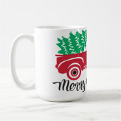 Merry Christmas Red Truck Mug | Festive Holiday Co コーヒーマグカップ (左)