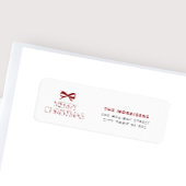 Merry Christmas red typography modern holiday ラベル