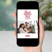 Merry Christmas red white modern photo card シーズンカード