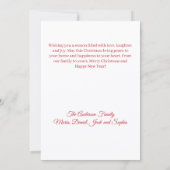 Merry Christmas red white modern photo card シーズンカード (裏面)