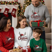 Merry Christmas Reindeer Antlers & Santa Hat T-Shi Tシャツ