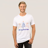 Merry Christmas Reindeer Art Tri-Blend T-Shirt | F トライブレンドＴシャツ (正面全面)